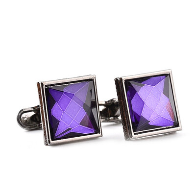 

Men\s Crystal Zircon Fine Design Square Cuff Buttons Accessory