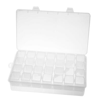 

28 Slots Dual Layer Jewelry Storage Box Rhinestone Ring Earring Organizer