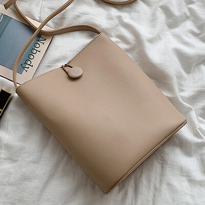 

Foreign style small bag women 2019 new wave Korean Joker Messenger bag simple fashion shoulder bucket bag