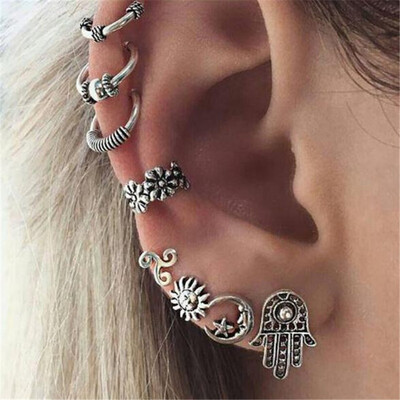 

Bohemian Style Pendant Earring Leaf Owl Stud Earring For Women Antique Silver Ethnic Gold Color Earring Wholesale