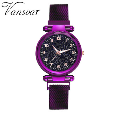 

Women Watches Luminous Dial Ladies Quartz Wristwatch Romantic Starry Sky Mesh Belt Strap Roman Numerals Clock Reloj Mujer 5050