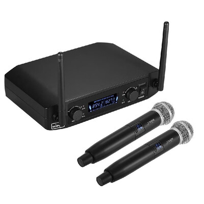 

Professional VHF Wireless 10 Channels Digital Microphone System with Two Handheld Cordless Mics&One Receiver for Home Entertai