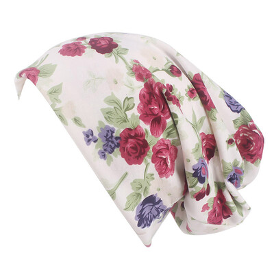 

6 Colors Women Print Turban Hat Hat Cotton Ponytail Beanie Cap
