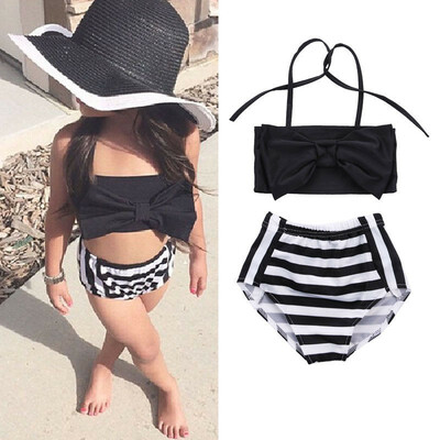 

2Pcs Baby Kids Girl Bowknot Bikini Set Swimwear Strappy Swimming Swimsuit Bathing Suit