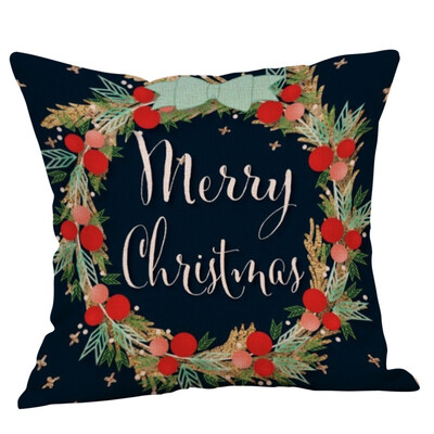 

Tailored Christmas Pillow Case Glitter Cotton Linen Sofa Throw Cushion Cover Home Decor