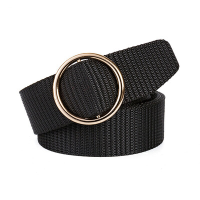 

Round buckle Unisex belt Solid Color Canvas Ring Buckle Women belt Fashion Student belt Wild Cowboy pants belt