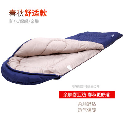

Himalayan outdoor sleeping bag adult indoor lunch break thick warm breathable cotton envelope wild travel camping sleeping bag dark blue