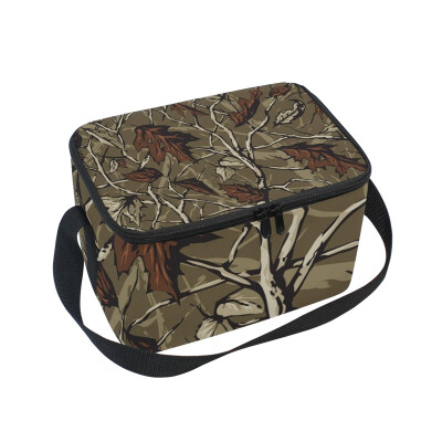 

ALAZA Insulated Lunch Box Real Fall Camo Lunch Bag for Men Women Portable Tote Bag Cooler Bag