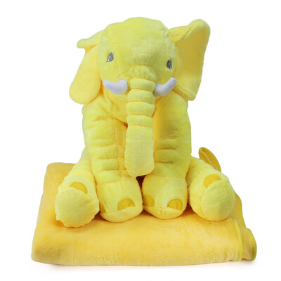 

Stuffed Lovely Simulation Giant Elephant Plush Doll Toy Pillow with Blanket Birthday Christmas Present