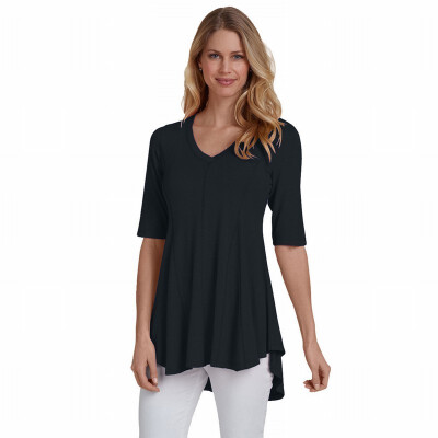 

Solid color V-neck half sleeve short short long long casual top T-shirt