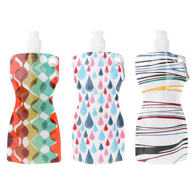 

500mL Colorful Portable Foldable Water Bottle Bag Outdoors Hiking Supplies