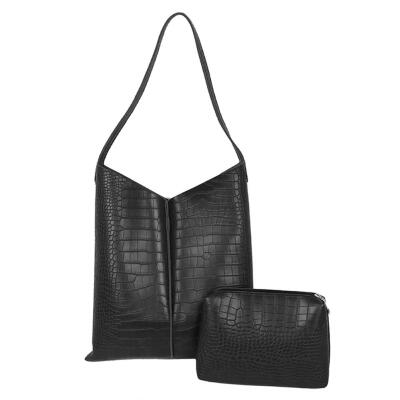 

2pcsset Alligator Pattern Handbags Clutch Women Leather Shoulder Bag Purse