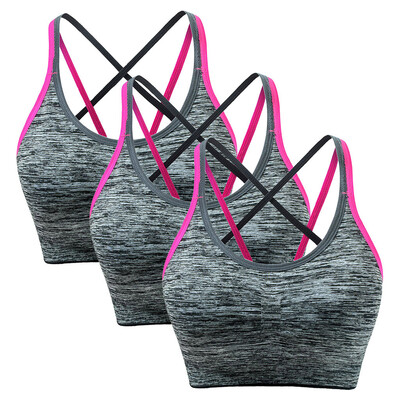 

Toponeto Womens Removable Padded Sports Bras Lingerie Support Workout Yoga Bra 3 Pack
