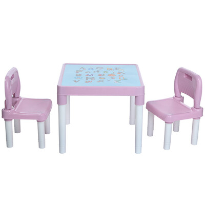 

Siaonvr Plastic Kids Table And 2 Chairs Set Set For Boys Or Girls Toddler
