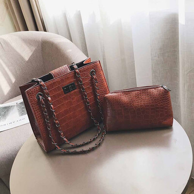 

Tailored Fashion Women Crocodile Pattern Mother Bag Shoulder Bag Chain Handbag Messenger