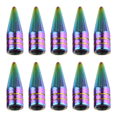 

10Pcs Tire Valve Stem Cover Caps Aluminum Car Wheel Bullet Air Pressure Valve Cap Dust Cover for Automotive Motorcycles Bicycles T