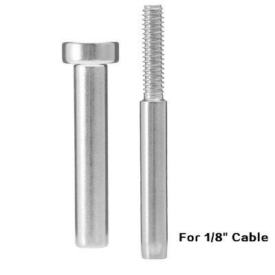 

Stainless Steel Invisible Receiver Stud Swage End Fitting Cable Threaded Stud Terminal For 18" Cable Railing