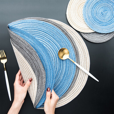 

Round Weave Placemat PP Dining Table Mat Disc Pad Coaster Non Slip