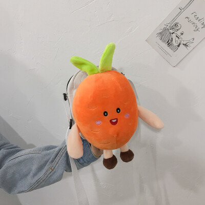 

2019 new fashion personality Messenger bag casual simple wild shoulder bag cartoon cute carrot canvas bag