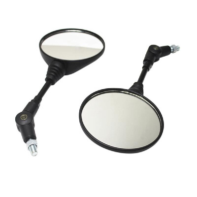 

Universal Motorcycle Aluminum Alloy 10mm Diameter Handlebar Rotatable Collapsible Round Shape Rearview Amber Side Mirror Modified