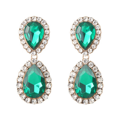 

2019 Fashion za Brand crystal geometirc Drop Earring For Women Party Gifts ethnic Statement rhinestone Earrings Jewelry