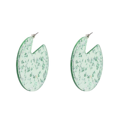 

2019 Hot Acrylic Resin Green Leaves Dangle Earring For Women Fashion Tortoiseshell Geometry Acetate Party ZA Jewelry Brincos