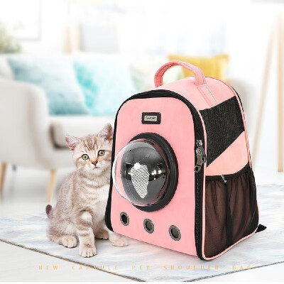 

Pet Carrier Backpack Space Capsule Dog Carrier Suede Fabric Transparent Cover Pet Backpack for Outdoors Hiking Camping