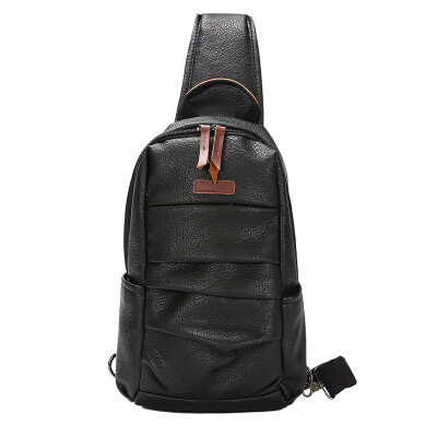 

Soft leather chest bag mens casual large-capacity shoulder bag fashion mens sports bag Korean Messenger bag chest bag