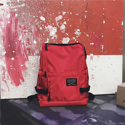 

Shoulder bag mens Korean version of the college wind solid color backpack large-capacity fashion tide brand high school student b