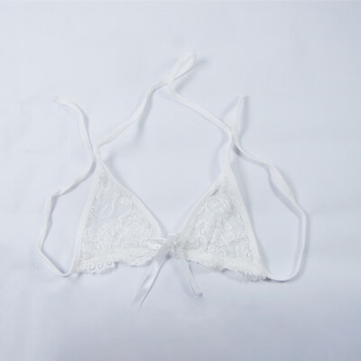 

Womens Thin Lace Tie Up Halter Bra Low Waist Breathable Panties Underwear Set