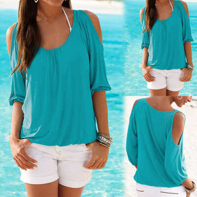 

Nomeni Womens Summer Sexy O Neck Off Shoulder Half Sleeve Casual T Shirt Top Blouse
