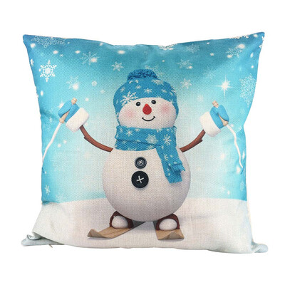 

Tailored Merry Christmas Print Pillowcase Linen Cotton Sofa Cushion Cover Home Decor