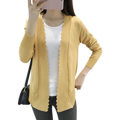 

Women Casual All-match Knitted Cardigan Long Sleeves Jacket V-neck Loose Sunscreen Top
