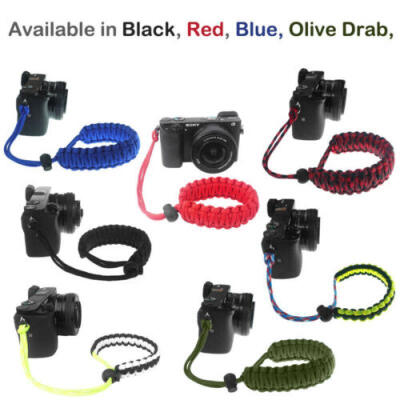 

New Universal Black Braided 550 Paracord Adjustable Camera Wrist Strap Bracelet