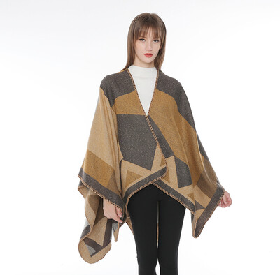

Europe&the United States women diamond shaped mud point gradation color imitation cashmere jacquard shawl fast sale cross-border platform selling