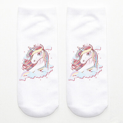 

Women Socks Unicorn Animal 3D Cartoon Funny Cute Socks Novelty Meias Print Ankle Socks Chaussette Exquisite Hocoks Soxs