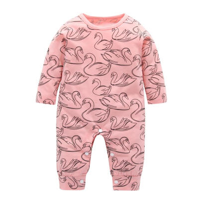 

Baby Long Sleeve Cartoon Jumpsuits Printed Newborn Girl Boy Romper Clothes