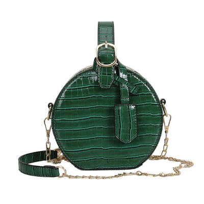 

Round Messenger Chain Bag Women Personality Leather Shoulder Handbags Purse