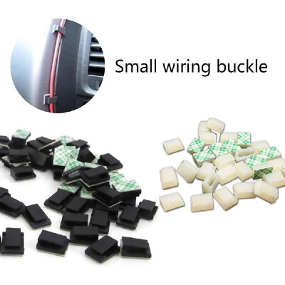 

40pcs Car Data Cord Tie Cable Mount Wires Fixed Clips Self-adhesive Black