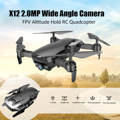 

Dongmingtuo X12 720P Wide Angle Camera WiFi FPV Drone Altitude Hold RC Quadcopter w Three Batteries