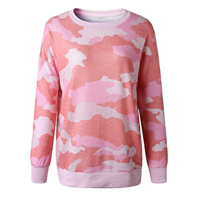 

Autumn Winter Women Sweatshirt Loose Cotton Camouflage Round Neck Long Sleeve Pullovers Fashion Tops Sudaderas Mujer