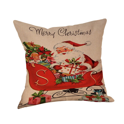 

JPGIF Cotton Linen Christmas Xmas Socks Pillow Case Throw Cushion Cover Home Decor