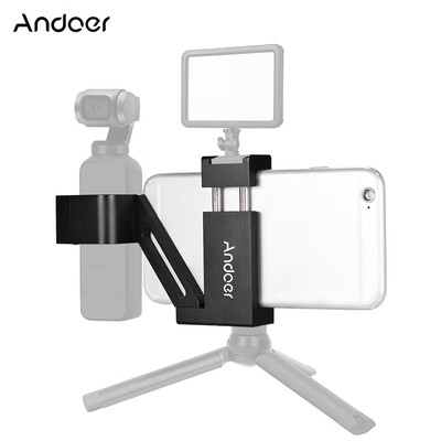 

Andoer Handheld Mobile Phone Clip Holder Bracket for OSMO Pocket Fixed Mount Stand with Cold Shoe 14 Inch Screw Hole Extension Ac