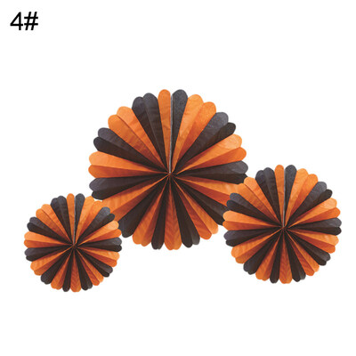 

3PcsSet Round Hanging Honeycomb Paper Fans DIY Banner Halloween Party Decor