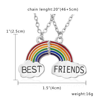 

Friendship Card Necklace Couple Jewelry 2pcs BFF Heart Pendant Necklace Best Friends Forever 2 pcs Splicing Necklace Gift