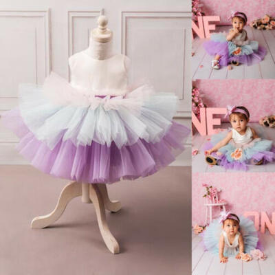 

Girl Princess Dress Toddler Baby Wedding Party Bridesmaid Tulle Tutu Cake Skirts