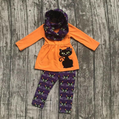 

Cute Cat Kids Baby Girls Floral Clothes Outfits T-shirt Tops Long Pants Sets