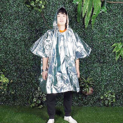 

Survival Multi-Functional Foil Poncho Raincoat Waterproof Outdoor Insulation Emergency Aluminum Layer Brightness Rescue Raincoat