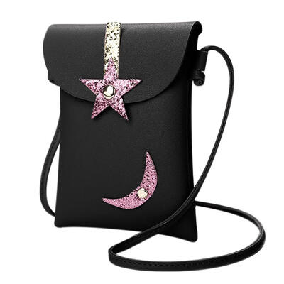 

Women Mini Phone Coin Messenger Handbag PU Leather Star Sequin Shoulder Bag