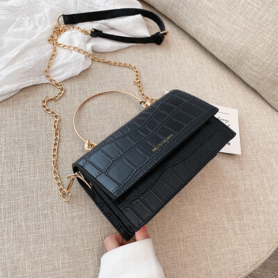 

Popular female bag 2019 new fashion handbag crocodile pattern ocean chain shoulder bag wild ins messenger bag